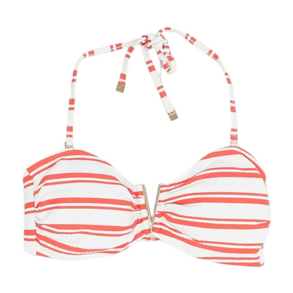 White Striped Swim Top