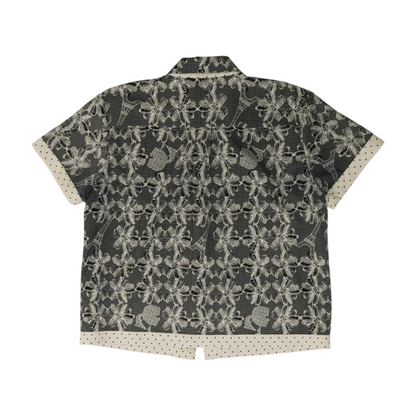Black Floral Button Down