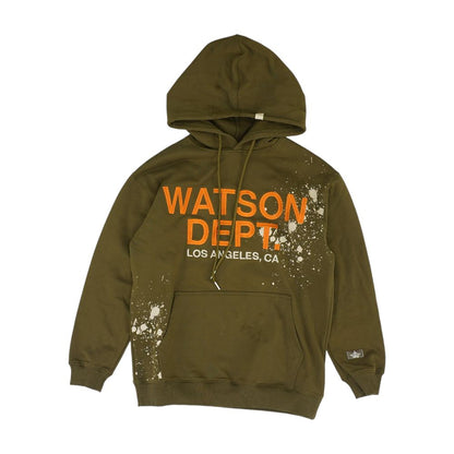 Green Embroidery Detail Hoodie Pullover