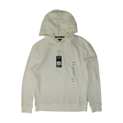 Cream Solid Hoodie Pullover