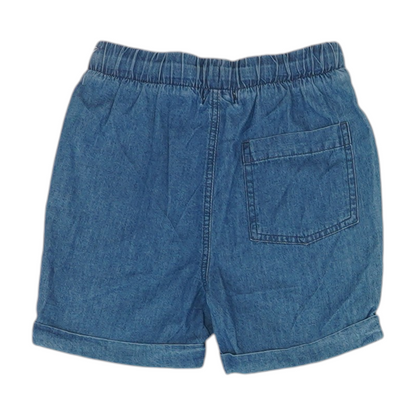 Blue Solid Knit Shorts