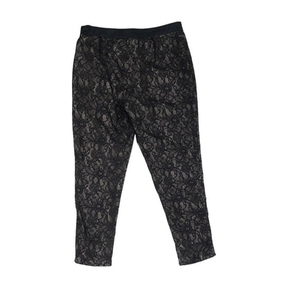 Beige Embroidery Detail Pants