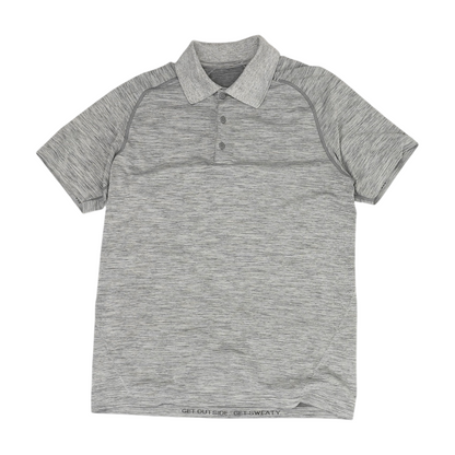Gray Solid Short Sleeve Polo