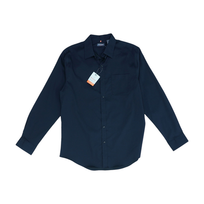 Navy Striped Long Sleeve Button Down
