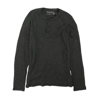 Gray Solid Henley T-Shirt
