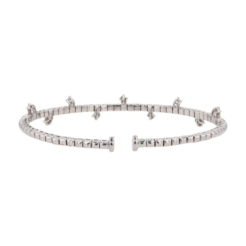 1 3/8 ctw 18K White Gold Cuff Bracelet