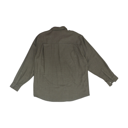 Brown Solid Flannel Button Down