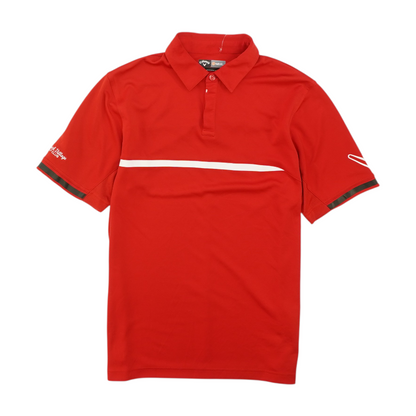 Red Solid Short Sleeve Polo