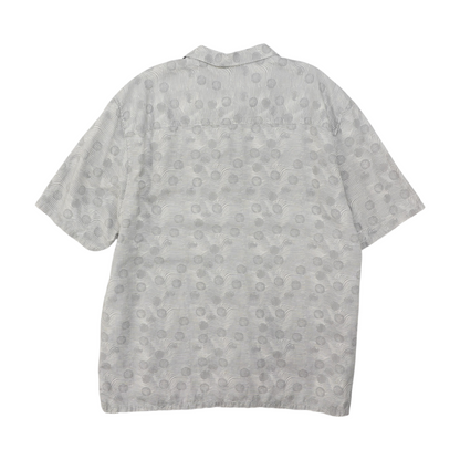 Gray Polka Dot Short Sleeve Button Down