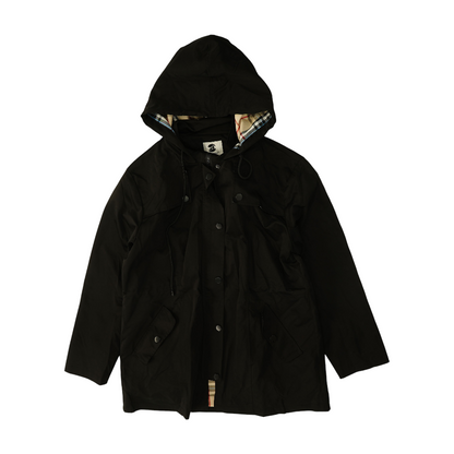 Black Solid Rain Jacket