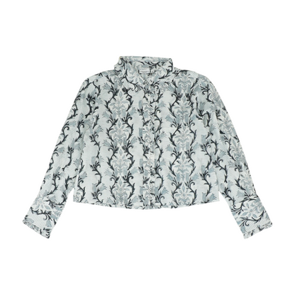 White Floral Button Down