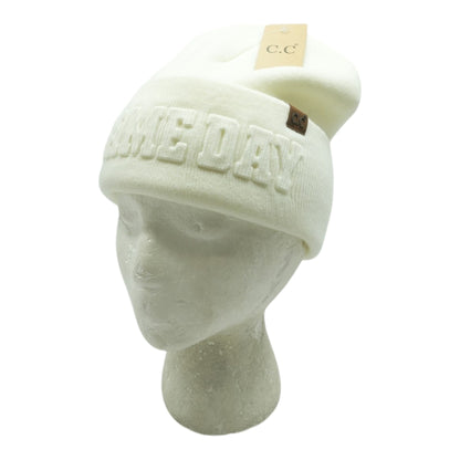 White Game Day Beanie