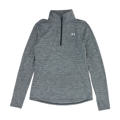 Gray Solid 1/4 Zip Pullover