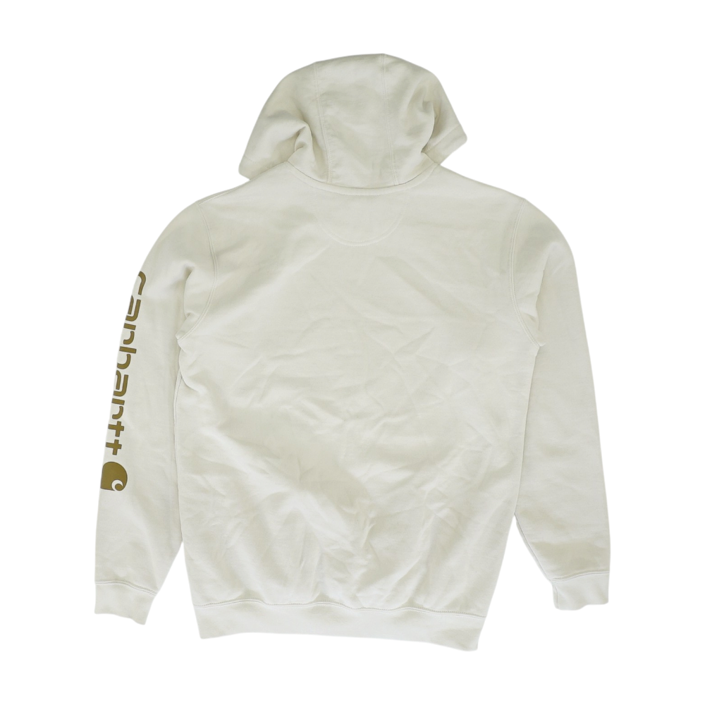 Beige Solid Hoodie Pullover