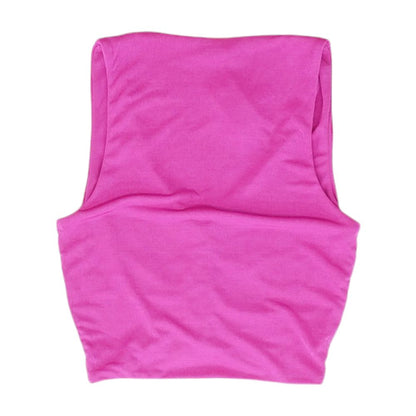 Magenta Solid Sleeveless Blouse