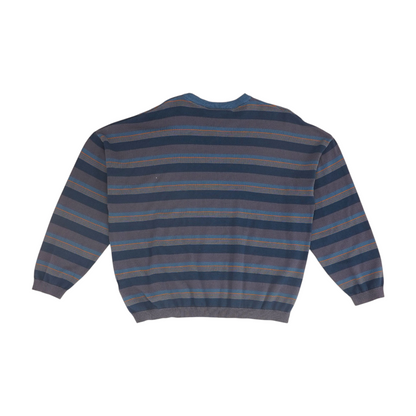 Blue Striped Pullover Sweater