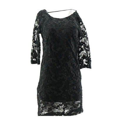Black Solid Midi Dress