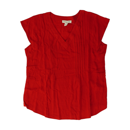 Red Petite Blouse