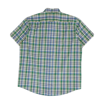 Green Plaid Short Sleeve Button Down