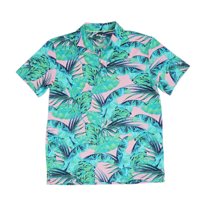 Pink Tropical Short Sleeve Polo