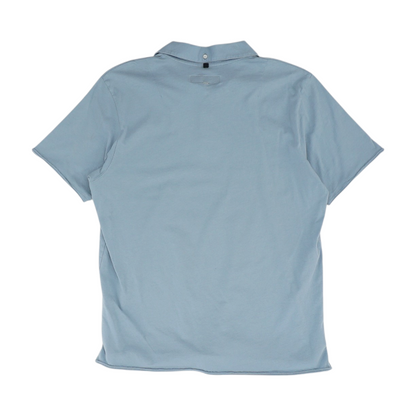 Blue Solid Short Sleeve Polo