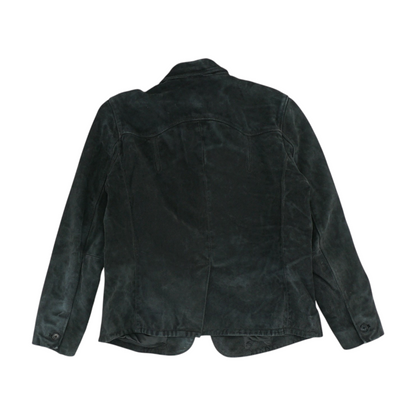 Charcoal Solid Leather Jacket
