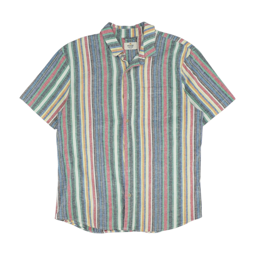 Multi Striped Short Sleeve Button Down
