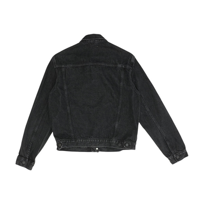 Black Solid Denim Jacket