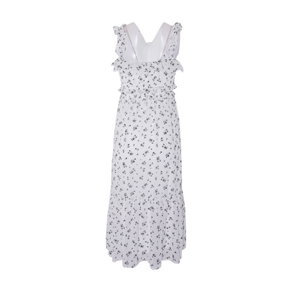 White Floral Midi Dress