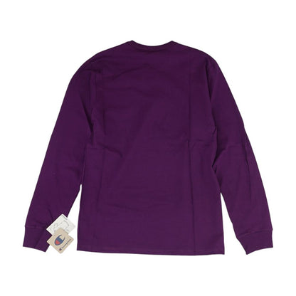 Purple Embroidery Detail Crewneck T-Shirt