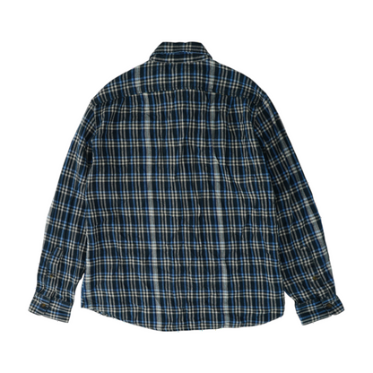 Nike Navy Plaid Flannel Button Down – Image 2