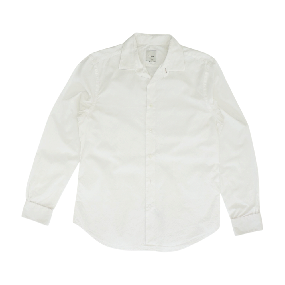 White Solid Long Sleeve Button Down