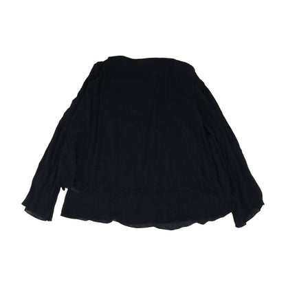 Black Solid Long Sleeve Blouse