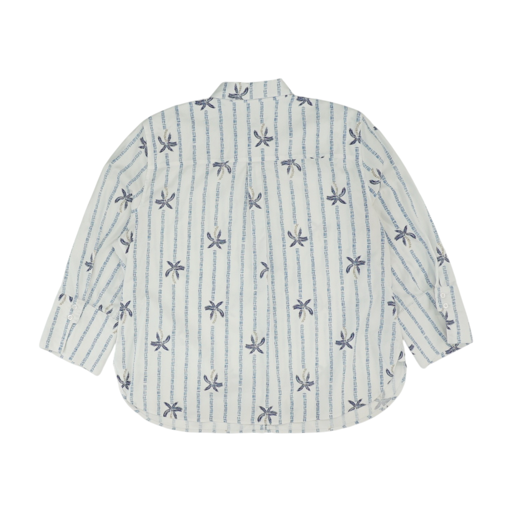 Blue Plus Size Striped Button Down