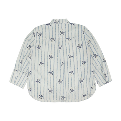 Blue Plus Size Striped Button Down