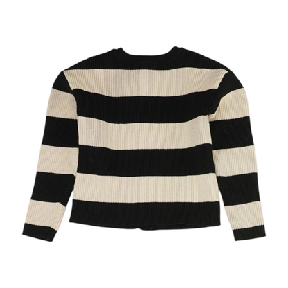 Black Striped Cardigan Sweater