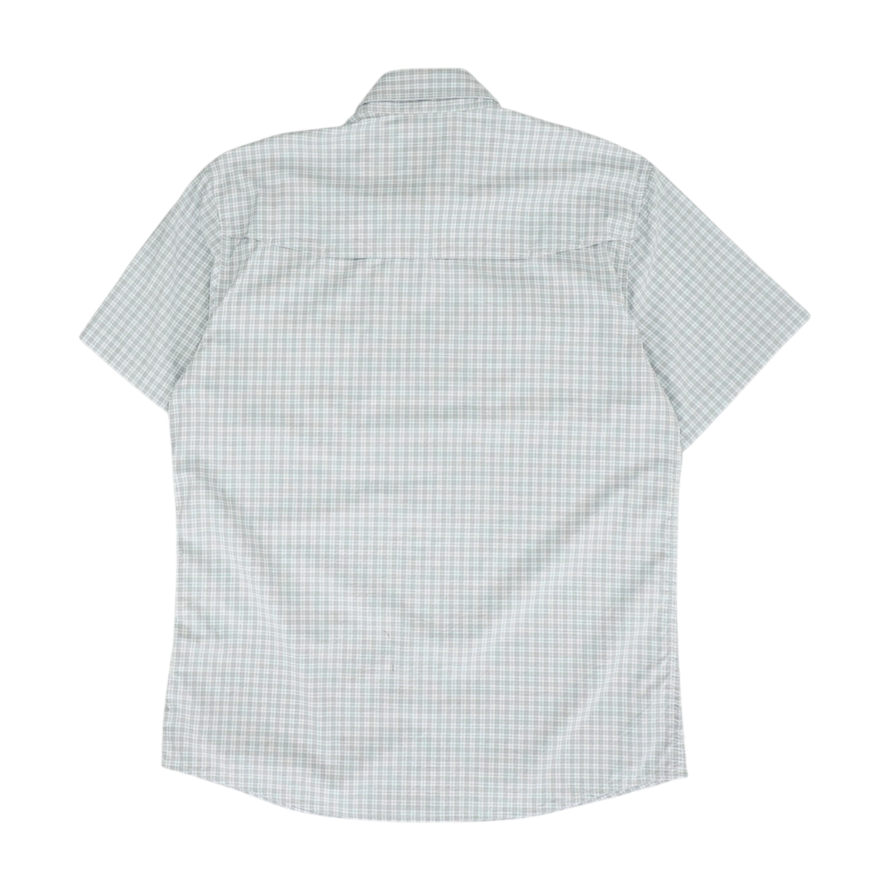 Gray Plaid Short Sleeve Button Down