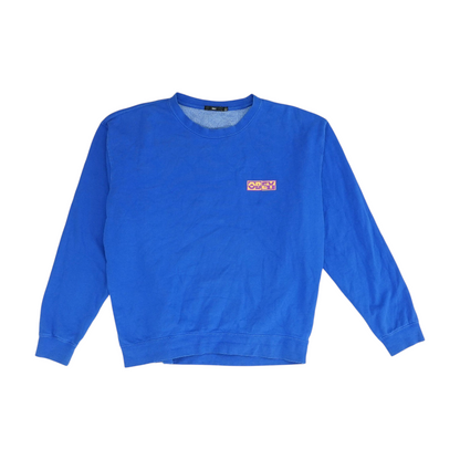 Blue Solid Sweatshirt Pullover