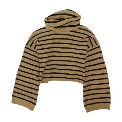 Tan Striped Pullover Sweater