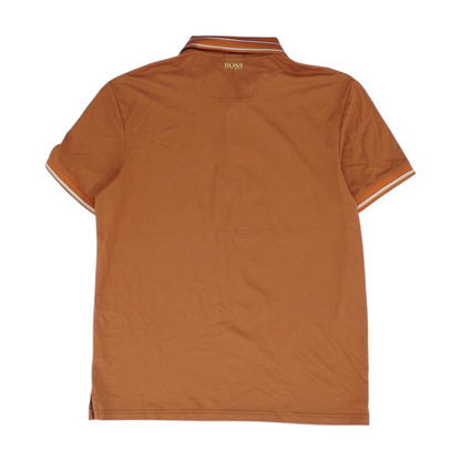 Orange Solid Short Sleeve Polo