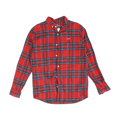 Red Plaid Long Sleeve Button Down