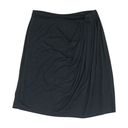 Black Solid Midi Skirt