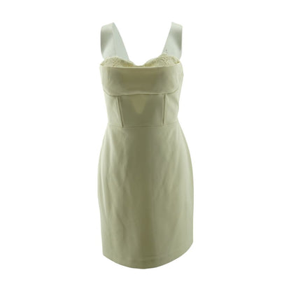 Beige Solid Mini Dress