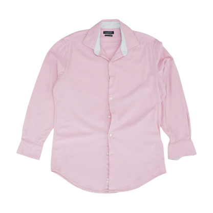 Pink Herringbone Long Sleeve Button Down
