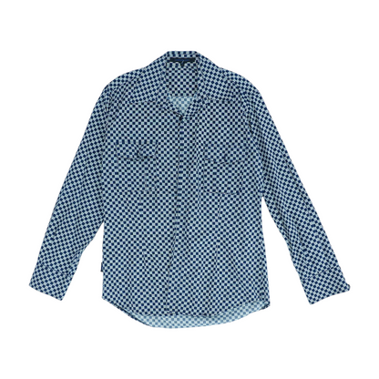 Navy Check Button Down