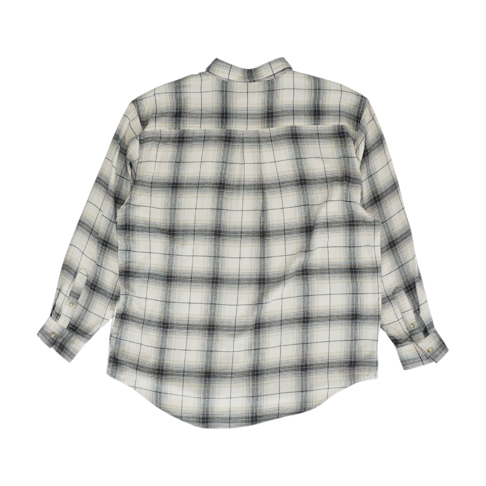 Beige Plaid Long Sleeve Button Down