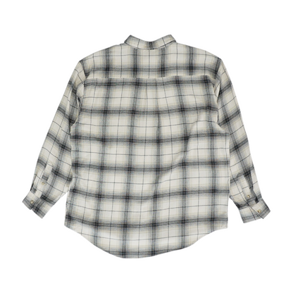 Beige Plaid Long Sleeve Button Down