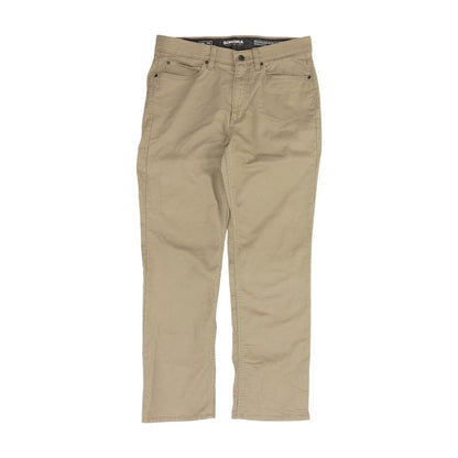 Beige Solid Five Pocket Pants
