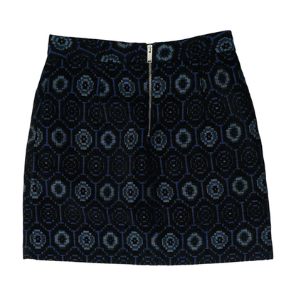 Navy Abstract Mini Skirt
