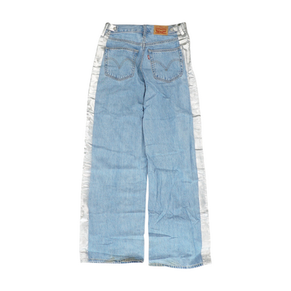 Blue Color Block Relaxed Jeans